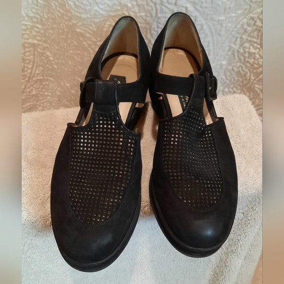 Just Our Shoes Black Mesh Top Buckled Shoes size 7.5 - Picture 11 of 13